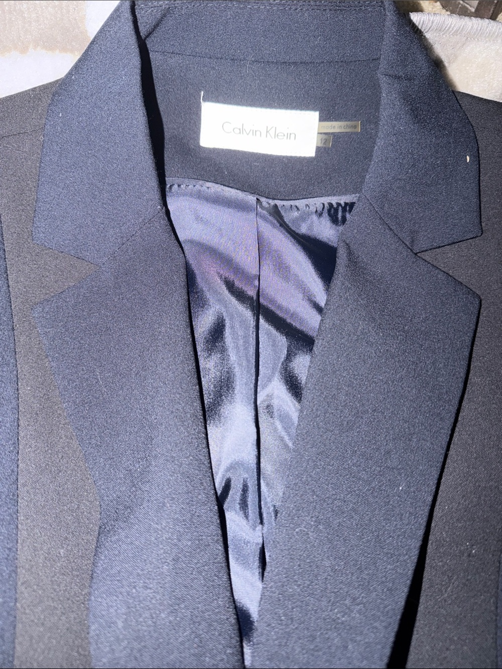 Calvin Klein blue & black blazer size 12 - Picture 2 of 3